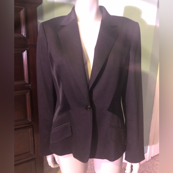 Anne Klein black blazer with geometric black shaping Size 10 - Picture 1 of 12